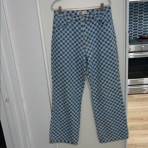 Tiger Mist Dua Blue and White Checkered Pants | L